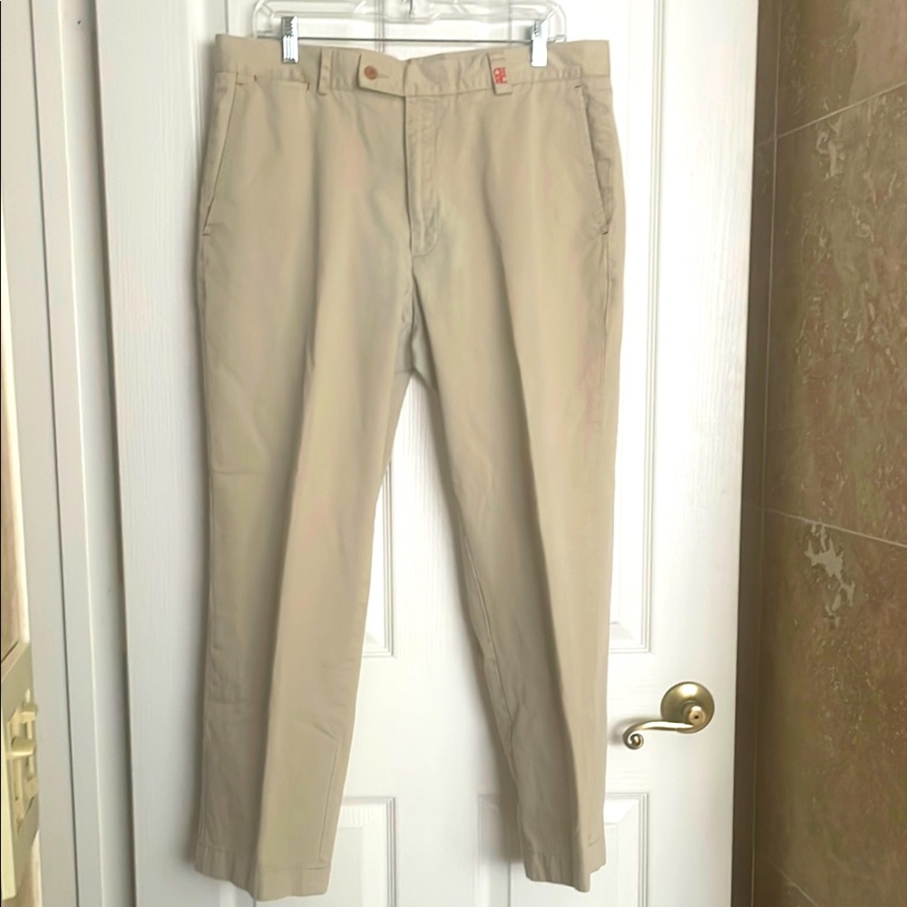 Carolina Herrera Beige Khaki Pant with Orange details.